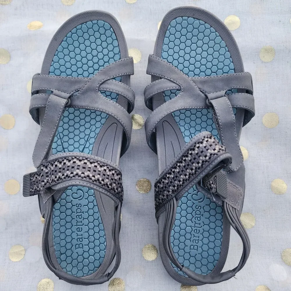 Baretraps Dalton Sandal Gray Blue Women's Size 10M Adjustable
